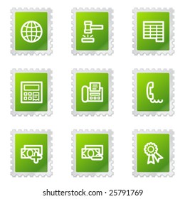 Finance web icons, green stamp series set 2