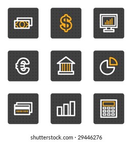 Iconos web de finanzas, series de botones grises