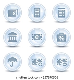Finanz-Web-Symbole, hellblaue Glossar-Circle-Buttons