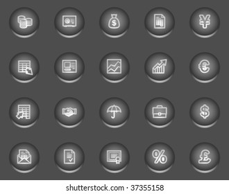Finanz-Web-Symbole, Metallkreisknöpfe-Serie
