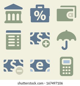 Finance web icons money color set