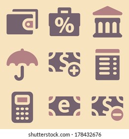 Finance web icons retro color series