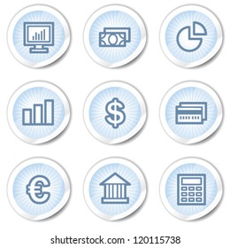 Finance Web Icons set 1, hellblaue Aufkleber