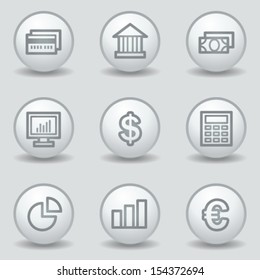 Finance web icons set 1, circle white matt buttons