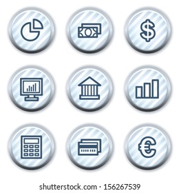 Finance web icons set 1, stripped light blue circle buttons