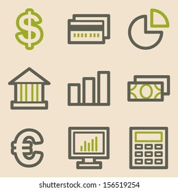 Juego de iconos web de finanzas 1, serie vintage