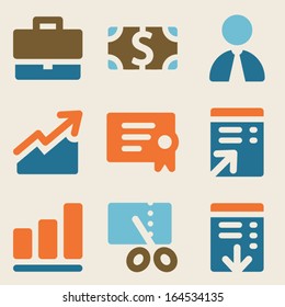 Finance web icons set 1 vintage color series
