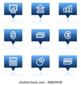 Finance web icons set 1, blue speech bubbles sticker series