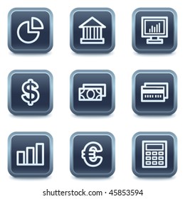 Finance web icons set 1, mineral square buttons series