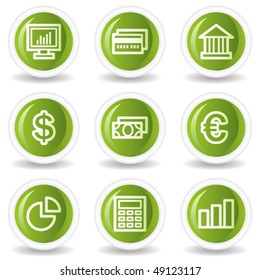 Finance Web Icons set 1, Green Circle Buttons