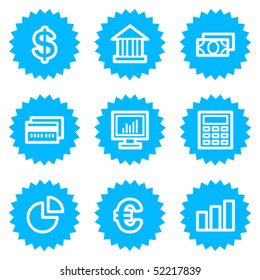 Finance web icons set 1, blue sticker series