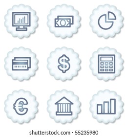 Finance web icons set 1, white buttons