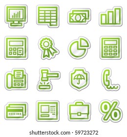 Finance web icons set 1, green sticker series