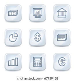 Finance Web Icons set 1, White Glossy Buttons