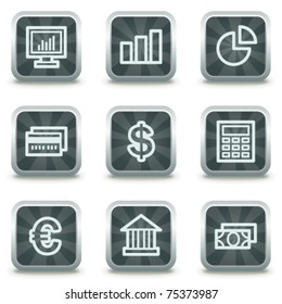 Finance web icons set 1, grey square buttons