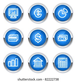 Finance web icons set 1, blue buttons