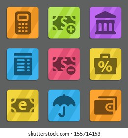 Finance web icons set 2 color flat series