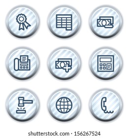 Finance web icons set 2, stripped light blue circle buttons