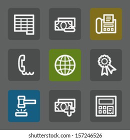Finance web icons set 2, flat buttons