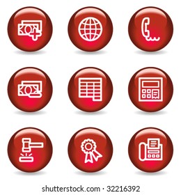 Iconos web de finanzas conjunto 2, serie glamurosa roja
