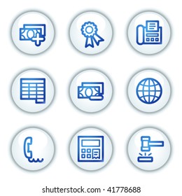 Finance web icons set 2, white circle buttons series