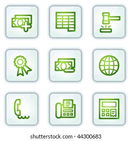 Finance web icons set 2, white square buttons series