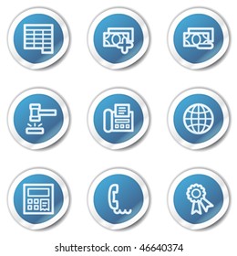 Finance web icons set 2, blue sticker series