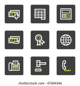 Finance web icons set 2, grey square buttons series