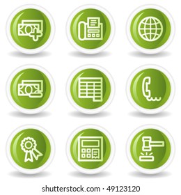 Finance web icons set 2, green circle buttons