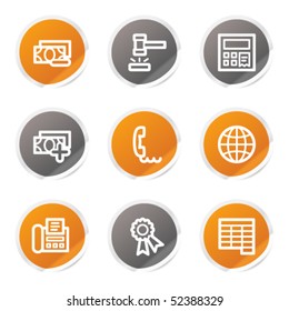 Finance Web Icons set 2, orange und grau Aufkleber