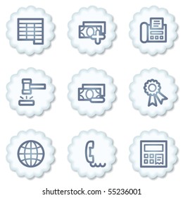 Finance web icons set 2, white buttons