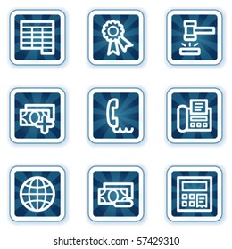 Juego de iconos web de finanzas 2, botones cuadrados de marina