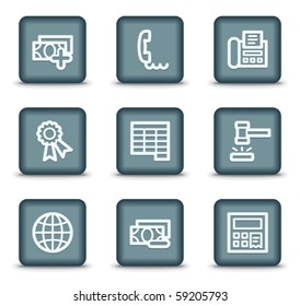 Finance web icons set 2, grey square buttons