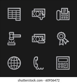 Los iconos de la web de finanzas establecen 2, estilo de móvil gris