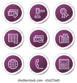 Finance web icons set 2, purple stickers series