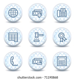 Finance web icons set 2, glossy circle buttons