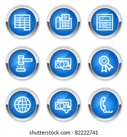 Finance web icons set 2, blue buttons