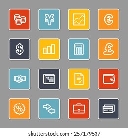 Juego de iconos web de finanzas