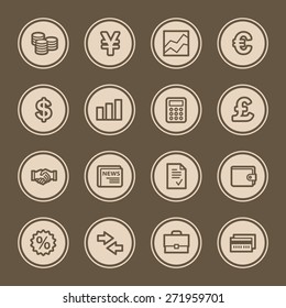 Juego de iconos web de finanzas