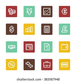 Juego de iconos web de finanzas