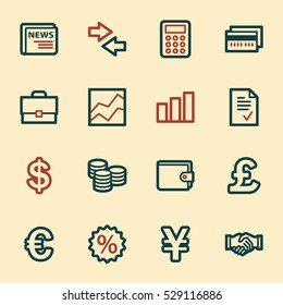 Finance web icons set