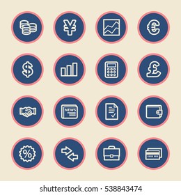 Juego de iconos web de finanzas