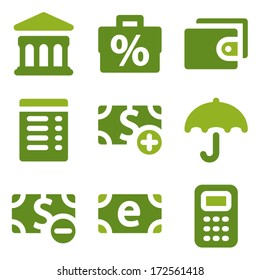 Finanz-Web-Symbole Set, grüne Serie