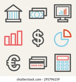Finance web icons, square buttons