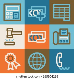Finance web icons, vintage series
