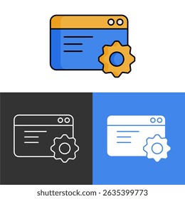 Icono de engranaje de configuración de Web de finanzas