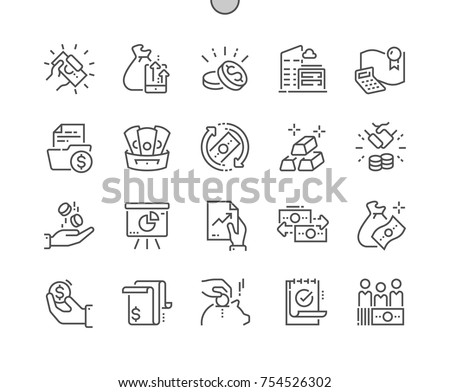 Finance Well-crafted Pixel Perfect Vector Thin Line Icons 30 2x Grid for Web Graphics and Apps. Simple Minimal Pictogram