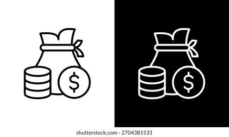 Diseño de conjunto de iconos blancos de finanzas