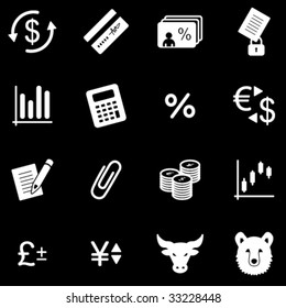 Finance white web icons