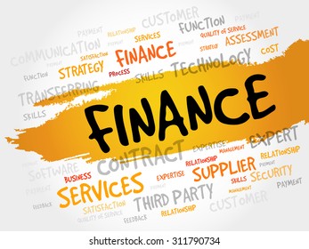 Finance word cloud, business concept
